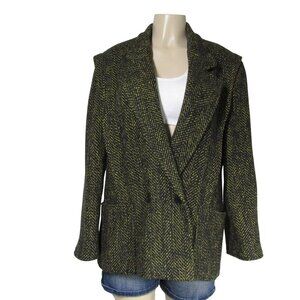 VTG Double Breasted Candace Originals Tweed 70s 80s  Academia Jacket Peacoat M